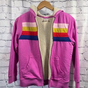 Hanna Andersson Pink Hoodie with Colorful Stripes